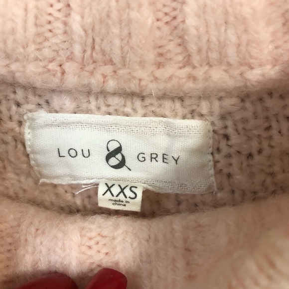 Lou & Grey Pink Mock Neck Sweater XXS - Picture 3 of 4